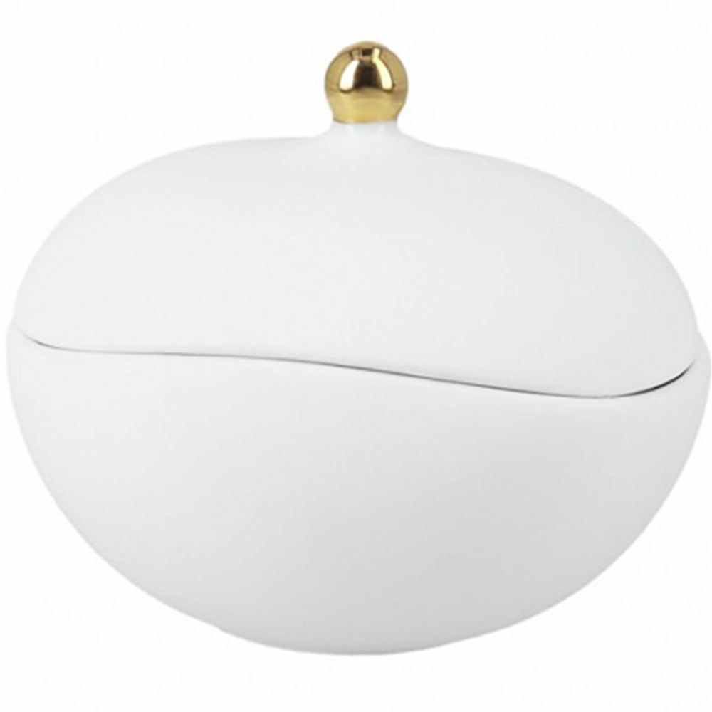 Διακοσμητικό Δοχείο Με Καπάκι Constellations Magic & Stardust RD0092687 Φ10x8cm White-Gold Raeder