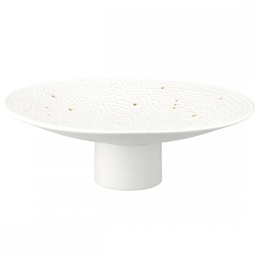 Διακοσμητική Πιατέλα Με Πόδι Constellations RD0017560 30x9,5cm White-Gold Raeder