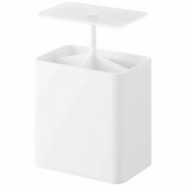 Cotton Swab Storage Container Tower Push Up YMZK10284 9,6x6,6x10,8cm White Yamazaki WHITE