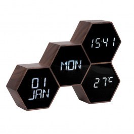 Table Clock KA5805WD Six In The Mix Wood Karlsson NATURAL