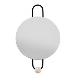 Καθρέπτης Τοίχου Με Κρεμάστρα PT3612BK Bright D.20cm Black Present Time BLACK