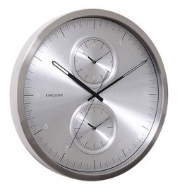 Wall Clock Multiple Time KA5508SI D.50cm Silver Karlsson SILVER