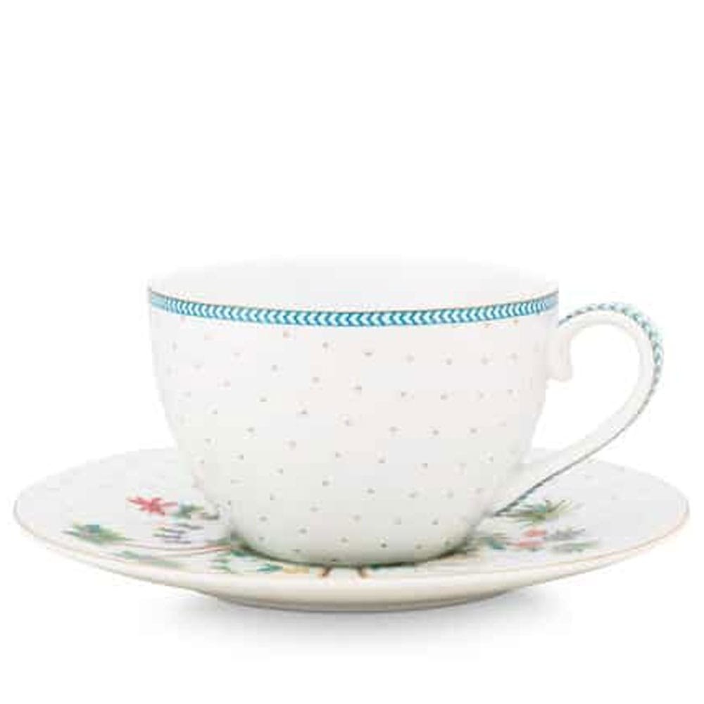 Φλυτζάνι Cappuccino Με Πιατάκι 51004117 Jolie Dots White Pip Studio