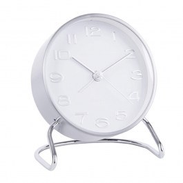 Desktop Clock - Alarm Clock Classical Numbers KA5763WH 9,5x7cm White-Silver Karlsson WHITE-SILVER