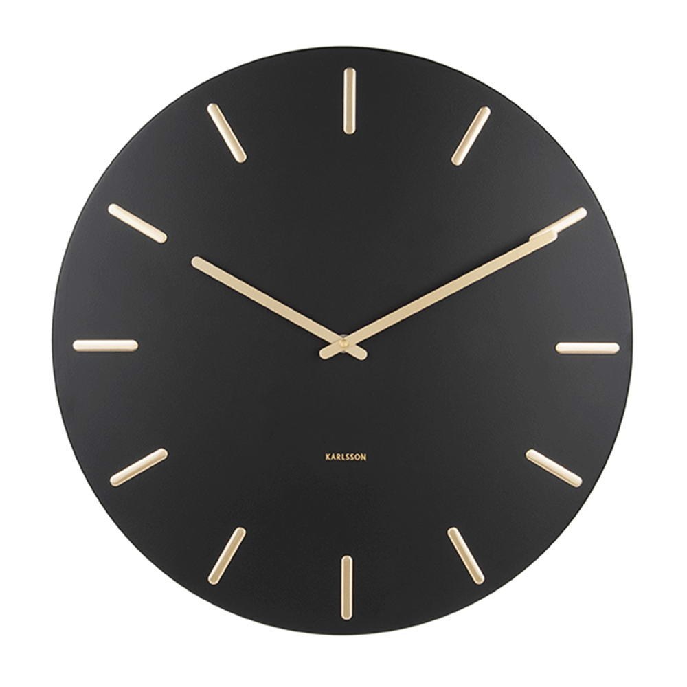 Ρολόι Τοίχου Charm KA5716BK Φ45cm Μεταλλικό Black-Gold Karlsson
