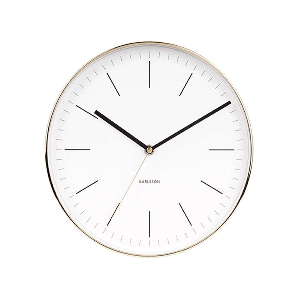 Ρολόι Τοιχού Minimal KA5695WH Φ27,5cm Μεταλλικό White-Gold Karlsson