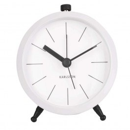 Desktop Clock - Alarm Clock Button KA5778WH D9x10,5cm White Karlsson WHITE