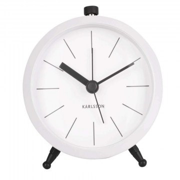 Ρολόι Επιτραπέζιο - Ξυπνητήρι Button KA5778WH Φ9x10,5cm White Karlsson