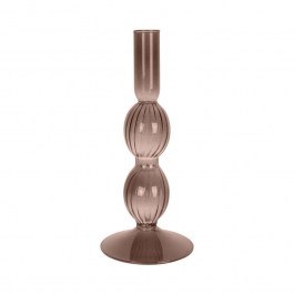 Candlestick Swirl Bubbles PT3727BR D9x25cm Brown Present Time BROWN