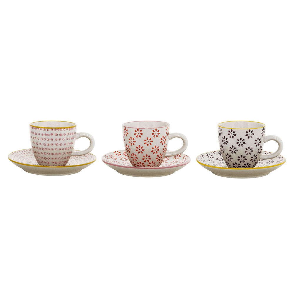 Φλυτζάνια Καφέ Με Πιατάκι Susie (Σετ 3Τμχ) 21105737 90ml Multi Bloomingville