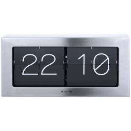 Wall/Table Clock Boxed Flip XL KA5642ST 37x9x17,5cm Brushed Steel Karlsson STEEL