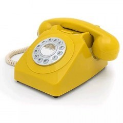 &Tau;&eta;&lambda;έ&phi;&omega;&nu;&omicron; &Rho;&epsilon;&tau;&rho;ό Push Button GPO746PB 21,5x16x14,5cm Mustard GPO