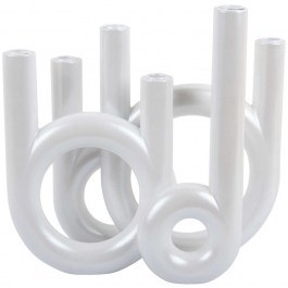 Candlestick Rings PT4157WH 13,5x32,5cm White Present Time WHITE