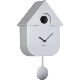 Ρολόι Τοίχου Modern Cuckoo KA5867SI 21,5x8,5x41cm Silver Karlsson SILVER
