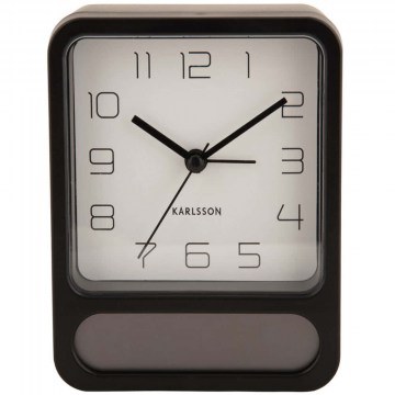 Ρολόι Επιτραπέζιο - Ξυπνητήρι Duo KA5954BK 9,7x4,5x12cm Black Karlsson