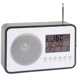 Table - Alarm Clock With Radio FM KA6036BK 6,6x12,5cm Veneer Black Karlsson BLACK