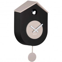 Wall Clock Grato Cuckoo KA6026BK 17,5x9,2x33,2cm Black-Warm Grey Karlsson BLACK-GREY