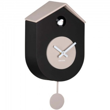 Wall Clock Grato Cuckoo KA6026BK 17,5x9,2x33,2cm Black-Warm Grey Karlsson