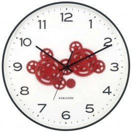 Ρολόι Τοίχου Open Gear KA6093BK 40x5,6x40,8cm Black-Bright Red Karlsson BLACK-RED