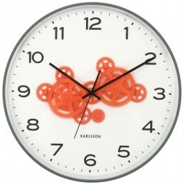 Ρολόι Τοίχου Open Gear KA6093GY 40x5,6x40,8cm Mouse Grey-Bright Orange Karlsson GREY-ORANGE