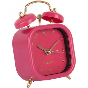 Ρολόι Επιτραπέζιο - Ξυπνητήρι Metallic Glam Square KA5921DP 7,5x4,1x11,4cm Dark Pink Karlsson