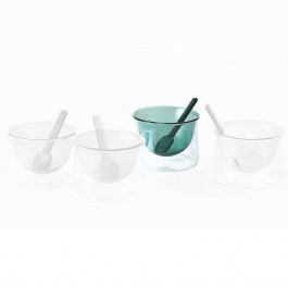 Ice Cream Bowl With Spoon Gelato (Set 2Pcs) 113016 10,1x10,1x7,6cm Green Philippi GREEN