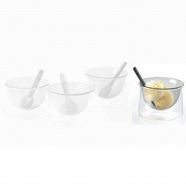Ice Cream Bowl With Spoon Gelato (Set 2Pcs) 113017 10,1x10,1x7,6cm Grey Philippi GREY