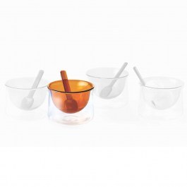 Ice Cream Bowl With Spoon Gelato (Set 2Pcs) 113018 10,1x10,1x7,6cm Caramel Philippi CARAMEL
