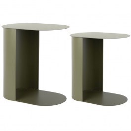 Side Tables Riqueza Oval (Set 2Pcs) LM2316GR 25x40x40/30x45x48cm Luxury Green GREEN