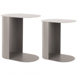 Side Tables Riqueza Oval (Set 2Pcs) LM2316WG 25x40x40/30x45x48cm Warm Grey GREY