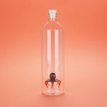 Μπουκάλι Με 3D Φιγούρα Octopus 26544 Φ8x30cm 1,2lt Clear Balvi