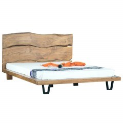 Bed Royal Ea7014 Acacia Natural/Metal Black 160X200Cm