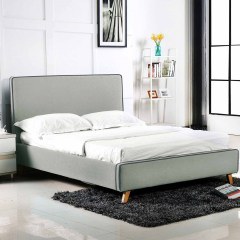 Bed Morisson E8078,1 Fabric Light Grey 160X200Cm