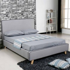 Bed Morrison E8082,1 Fabric Light Grey 140X190Cm