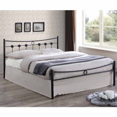 Κρεβάτι Διπλό Dugan Ε8084 Μεταλλικό Σφυρήλατο Μαύρο 140x190cm