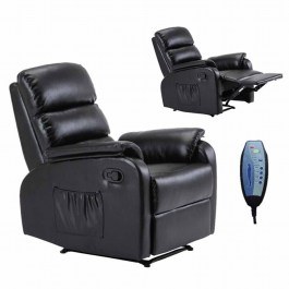 ArmChair - Massage Comfort Relax Pu Black 79X97X101Cm BLACK