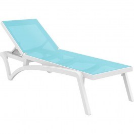 Ξαπλώστρα Pacific White/Turquoise 53-0099 Siesta WHITE-CIEL