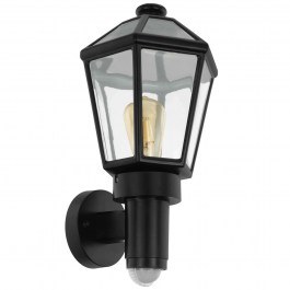 Wall Lamp Monselice E27 With Sensor Black 97257 BLACK