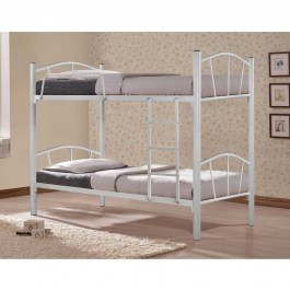 Κουκετα Κρεβατι Μεταλλικη Floor Hm328.02 Λευκη 90Χ190 WHITE