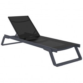 Deck Chair Tropic 20.0689 210x72x31cm Dark Grey-Black Siesta GREY-BLACK