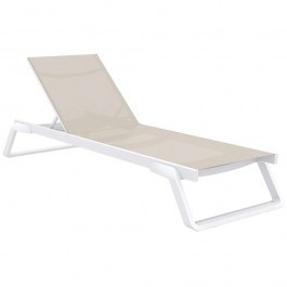 Deck Chair Tropic 20.0687 210x72x31cm White-Taupe Siesta WHITE-TAUPE
