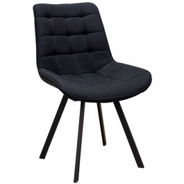Chair Mira 11.1598 51x59x86cm Metallic With Fabric Black Zita Plus BLACK
