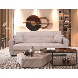 Sofa-Bed Anima 40.0116 3 Places With Storage Space 210x80x75cm Light Brown Zita Plus LIGHT BROWN
