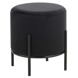 Σκαμπό Bella/R 40.0141 Φ35x38cm Βελούδινο Black Zita Plus BLACK