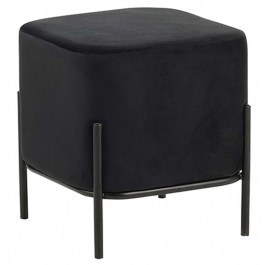 Stool Bella/S 40.0144 36x36x38cm Velvet Black Zita Plus BLACK
