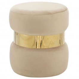 Stool Linda/R 40.0151 D37x43cm Velvet Beige Zita Plus BEIGE