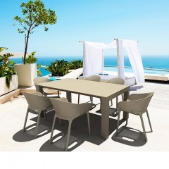 Dining Set Vegas Sky Pro 7pcs 20.9971 100x180/220x75-54x60x81cm Taupe Siesta
