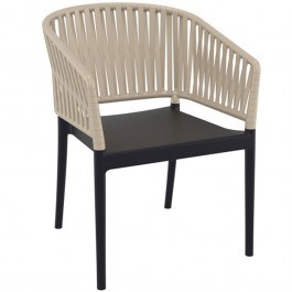 Πολυθρόνα Portofino 20.088 58x58x80cm Black-Taupe BLACK-TAUPE