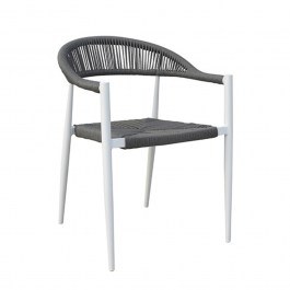 Πολυθρόνα Αλουμινιου Valeria 6.0206 57x57x78cm White-Grey Zita Plus WHITE-GREY