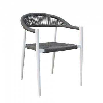 Πολυθρόνα Αλουμινιου Valeria 6.0206 57x57x78cm White-Grey Zita Plus